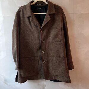 Emme Uno Shirt Mens XL Button Down Textured Knit Casual Designer Style Overshirt